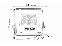 10 x led schijnwerper 100w met bewegingssensor – 6500k koud wit – ip65 – flag-100 - afbeelding 4 van  5