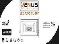 10 x led schijnwerper 30w – 6500k koud wit – ip65 – aslan-30 - afbeelding 3 van  4