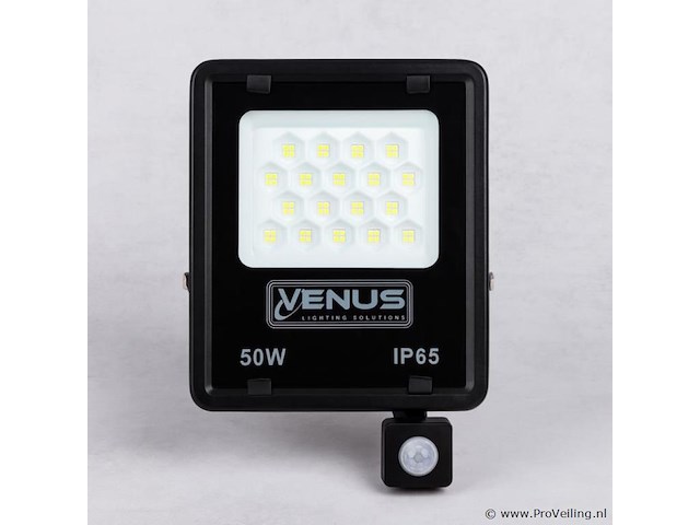 10 x led schijnwerper 50w met bewegingssensor – 4000k neutraal wit – ip65 – flag-50 - afbeelding 2 van  5