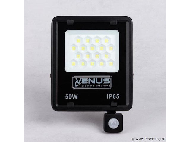 10 x led schijnwerper 50w met bewegingssensor – 6500k koud wit – ip65 – flag-50 - afbeelding 2 van  5