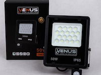 10 x led schijnwerper 50w met bewegingssensor – 6500k koud wit – ip65 – flag-50 - afbeelding 5 van  5