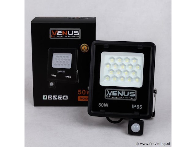 10 x led schijnwerper 50w met bewegingssensor – 6500k koud wit – ip65 – flag-50 - afbeelding 5 van  5