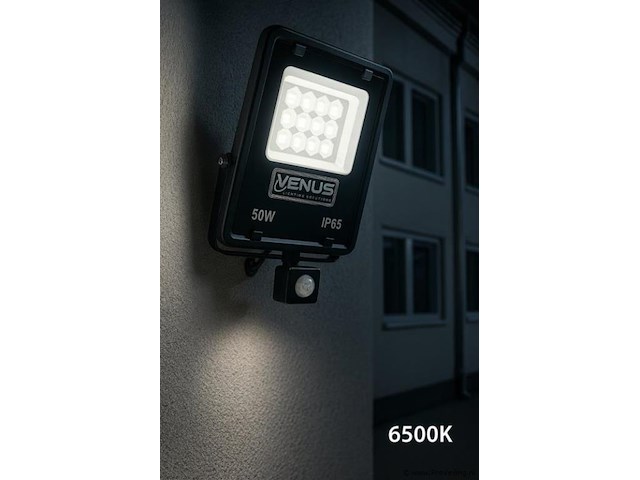 10 x led schijnwerper 50w met bewegingssensor – 6500k koud wit – ip65 – flag-50 - afbeelding 1 van  5