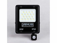 10 x led schijnwerper 50w met bewegingssensor – 6500k koud wit – ip65 – flag-50 - afbeelding 2 van  5