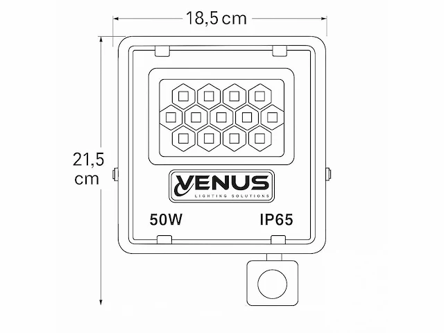 10 x led schijnwerper 50w met bewegingssensor – 6500k koud wit – ip65 – flag-50 - afbeelding 4 van  5