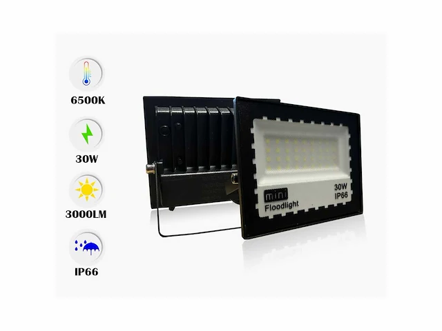 10 x led schijnwerper mini 30w – 6500k koud wit – ip65 – minions-30 - afbeelding 3 van  5