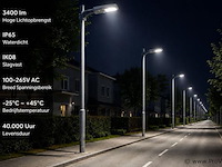 10 x led straatlamp 30w – 6400k koud wit - grijs – ip65 – florida-30 - afbeelding 3 van  5