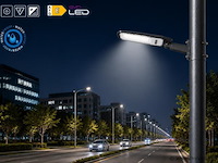 10 x led straatlamp 30w – 6400k koud wit - grijs – ip65 – florida-30 - afbeelding 2 van  5