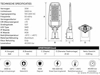 10 x led straatlamp 30w – 6400k koud wit - grijs – ip65 – florida-30 - afbeelding 4 van  5