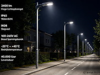 10 x led straatlamp 30w – 6400k koud wit - grijs – ip65 – florida-30 - afbeelding 3 van  5