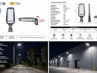 10 x led straatlamp 50w – 6400k koud wit - grijs – ip65 – florida-50 - afbeelding 5 van  5