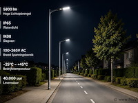 10 x led straatlamp 50w – 6400k koud wit - grijs – ip65 – florida-50 - afbeelding 3 van  5