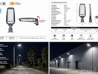 10 x led straatlamp 50w – 6400k koud wit - grijs – ip65 – florida-50 - afbeelding 5 van  5