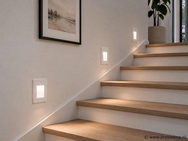 10 x led trapverlichting 1w – 4200k neutraal wit - wit – pir sensor – ip20 – diamond - afbeelding 1 van  5