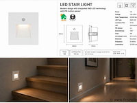 10 x led trapverlichting 1w – 4200k neutraal wit - wit – pir sensor – ip20 – diamond - afbeelding 5 van  5