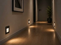 10 x led trapverlichting 1w – 4200k neutraal wit - zwart – pir sensor – ip20 – diamond