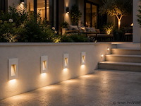 10 x led trapverlichting 3w – 3000k warm wit - rechthoek – wit – ip54 – yoga-v1 - afbeelding 1 van  5