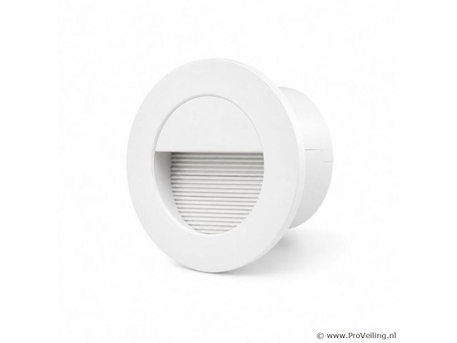 10 x led trapverlichting 3w – 3000k warm wit - rond – wit – ip54 – icon-r - afbeelding 2 van  5