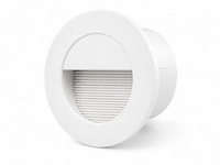 10 x led trapverlichting 3w – 3000k warm wit - rond – wit – ip54 – icon-r - afbeelding 2 van  5