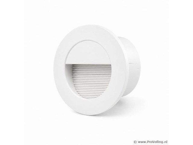 10 x led trapverlichting 3w – 3000k warm wit - rond – wit – ip54 – icon-r - afbeelding 2 van  5