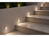 10 x led trapverlichting 3w – 3000k warm wit - rond – wit – ip54 – icon-r