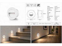 10 x led trapverlichting 3w – 3000k warm wit - rond – wit – ip54 – icon-r - afbeelding 5 van  5