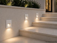 10 x led trapverlichting 3w – 3000k warm wit - vierkant – wit – ip54 – icon-s - afbeelding 1 van  5