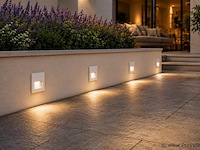 10 x led trapverlichting 3w – 3000k warm wit - vierkant – wit – ip54 – icon-s - afbeelding 3 van  5