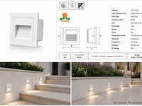 10 x led trapverlichting 3w – 3000k warm wit - vierkant – wit – ip54 – icon-s - afbeelding 5 van  5