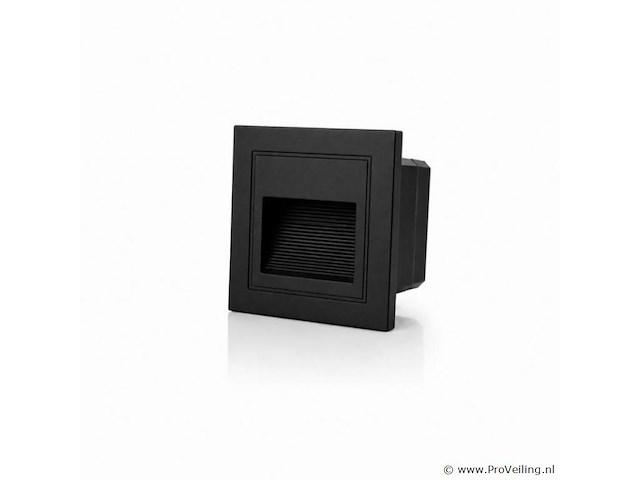 10 x led trapverlichting 3w – 3000k warm wit - vierkant – zwart – ip54 – icon-s - afbeelding 2 van  5