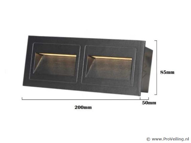 10 x led trapverlichting – 3w – 3000k warm wit – ip65 – rechthoekig – ly06 - afbeelding 3 van  4