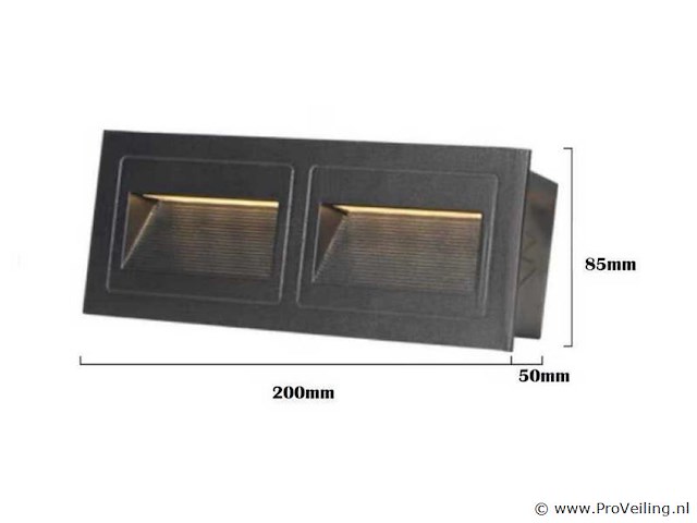 10 x led trapverlichting – 3w – 3000k warm wit – ip65 – rechthoekig – ly06 - afbeelding 3 van  4