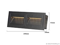 10 x led trapverlichting – 3w – 3000k warm wit – ip65 – rechthoekig – ly06 - afbeelding 3 van  4