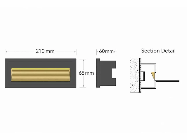 10 x led trapverlichting – 6w – 3000k warm wit – ip65 – rechthoekig – ly05 - afbeelding 3 van  5