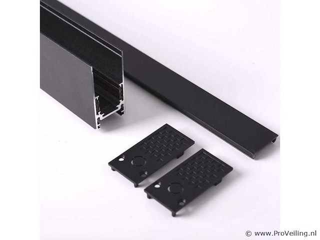 10 x magnetische rail voor opbouw – 20mm – 48v – 2 meter – zwart - afbeelding 1 van  5