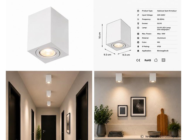 10 x opbouw spot armatuur – gu10 – wit – ip20 – frezya-s - afbeelding 5 van  5
