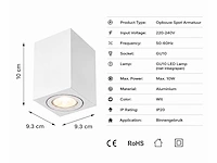 10 x opbouw spot armatuur – gu10 – wit – ip20 – frezya-s - afbeelding 4 van  5