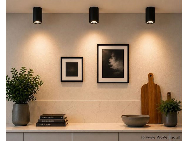 10 x opbouw spot armatuur – gu10 – zwart – ip20 – frezya-r - afbeelding 1 van  5