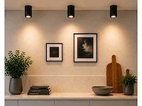 10 x opbouw spot armatuur – gu10 – zwart – ip20 – frezya-r