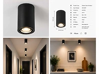 10 x opbouw spot armatuur – gu10 – zwart – ip20 – frezya-r - afbeelding 1 van  5