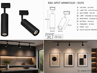 10 x rail spot armatuur – gu10 – zwart – ip20 – londra-g - afbeelding 5 van  5