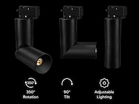 10 x rail spot armatuur – gu10 – zwart – ip20 – toronto - afbeelding 2 van  5