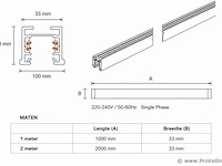 10 x railverlichting track – 1 fase – 2 meter – wit - lighting track - afbeelding 2 van  5