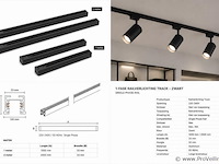 10 x railverlichting track – 1 fase – 2 meter – zwart - lighting track - afbeelding 4 van  5