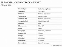 10 x railverlichting track – 1 fase – 2 meter – zwart - lighting track - afbeelding 5 van  5