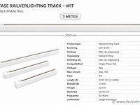 10 x railverlichting track – 1 fase – 3 meter – wit - lighting track - afbeelding 4 van  5