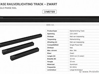 10 x railverlichting track – 1 fase – 3 meter – zwart - lighting track - afbeelding 4 van  5
