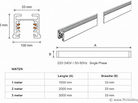 10 x railverlichting track – 1 fase – 3 meter – zwart - lighting track - afbeelding 2 van  5