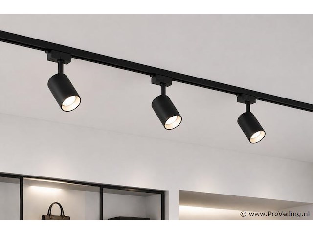 10 x railverlichting track – 1 fase – 3 meter – zwart - lighting track - afbeelding 3 van  5