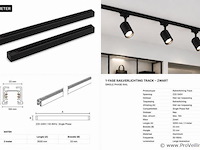 10 x railverlichting track – 1 fase – 3 meter – zwart - lighting track - afbeelding 5 van  5